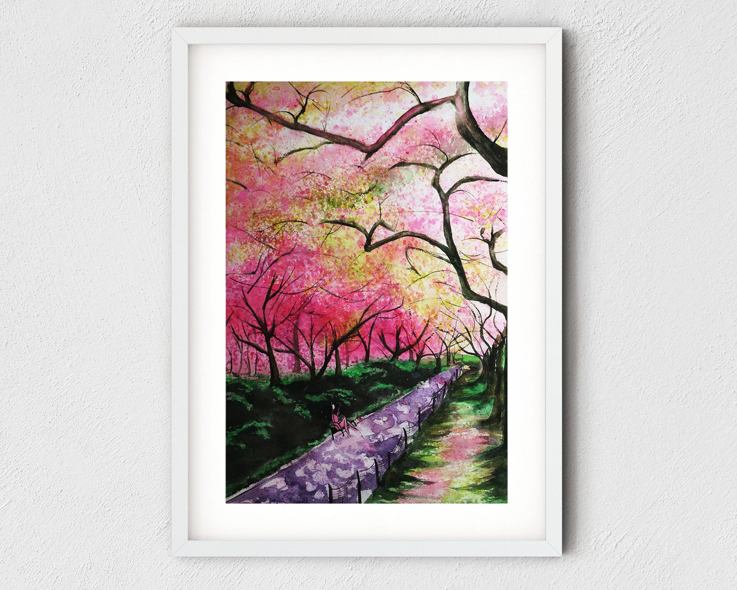New York cherry blossom wall art