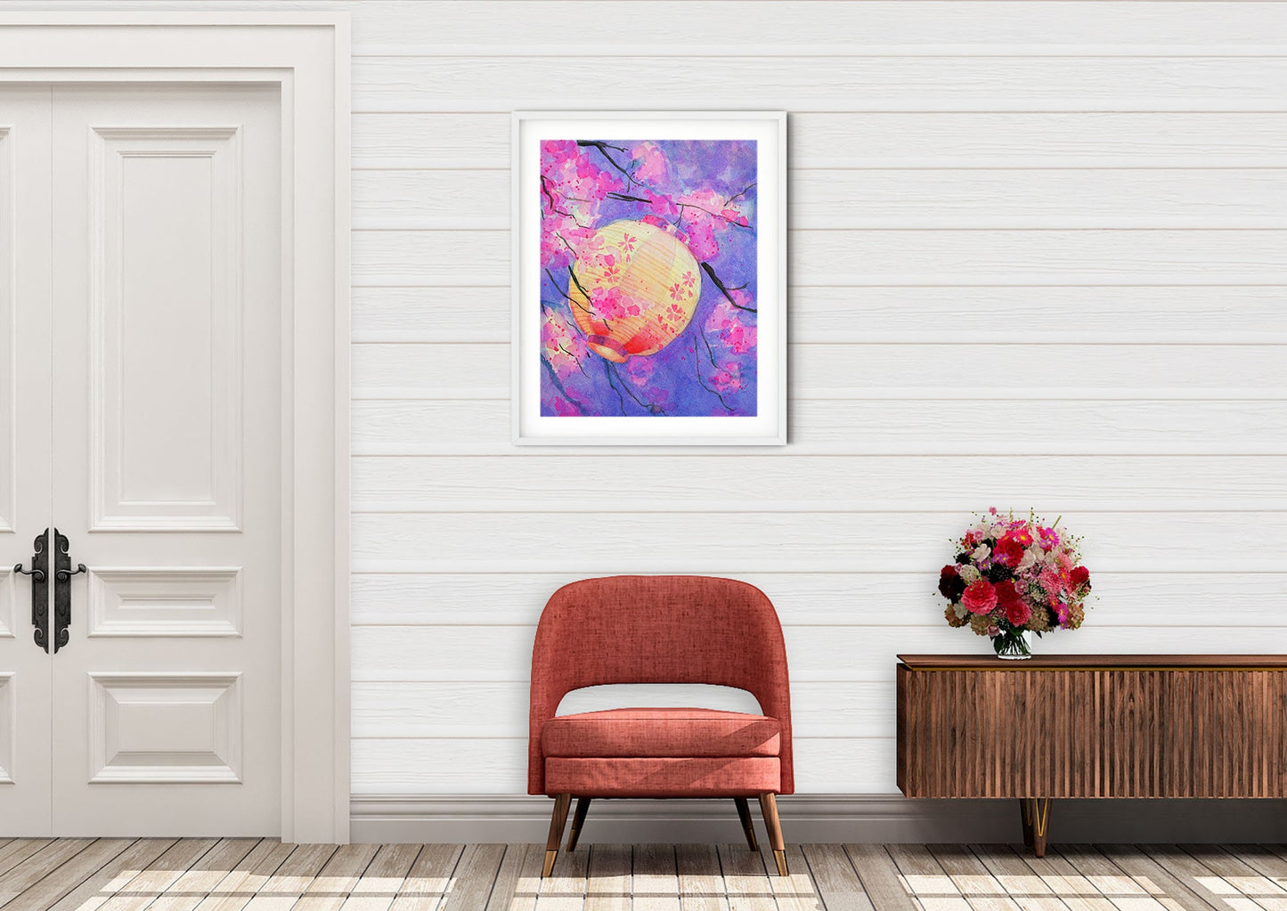 Japanese cherry blossom art print