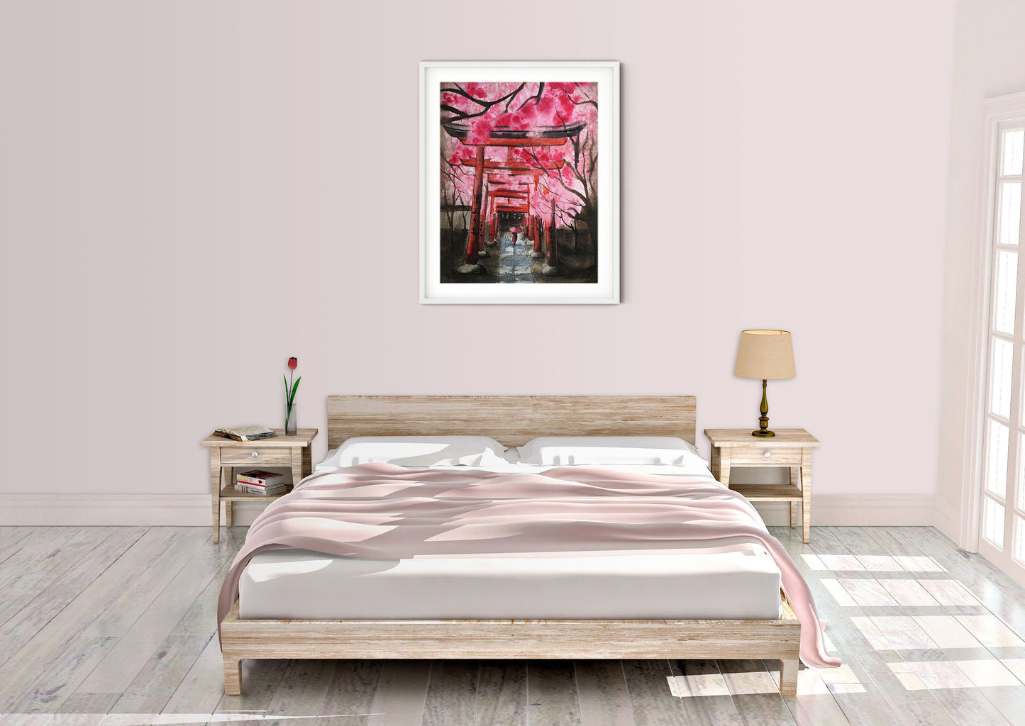 Japanese cherry blossom art print