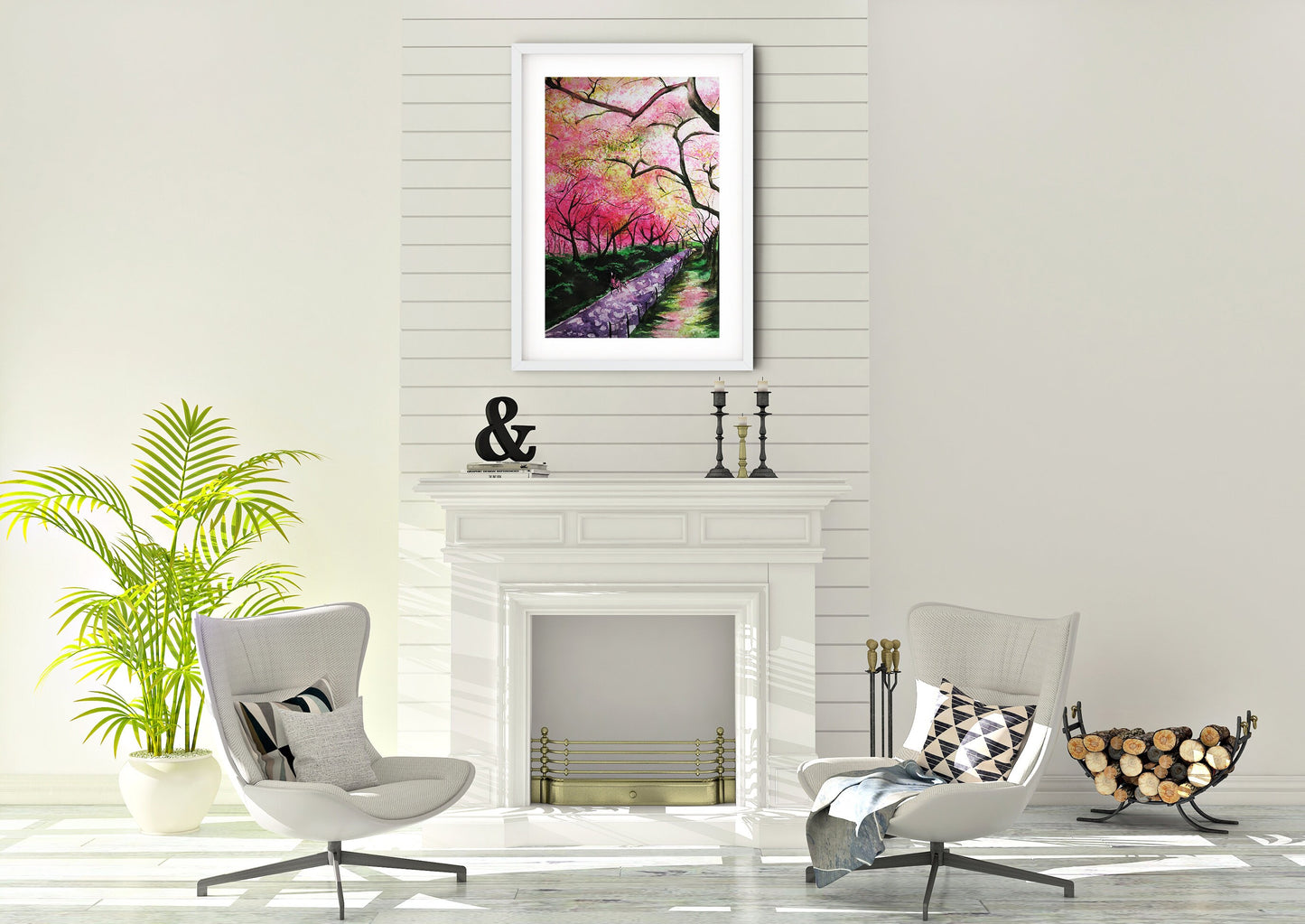 New York cherry blossom art print