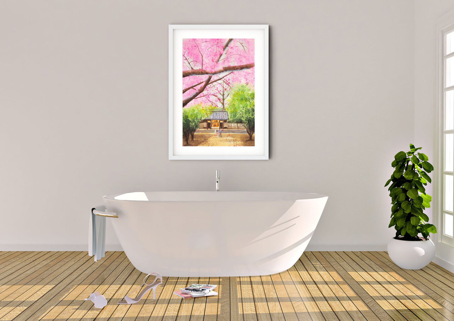 Japanese cherry blossom wall art print