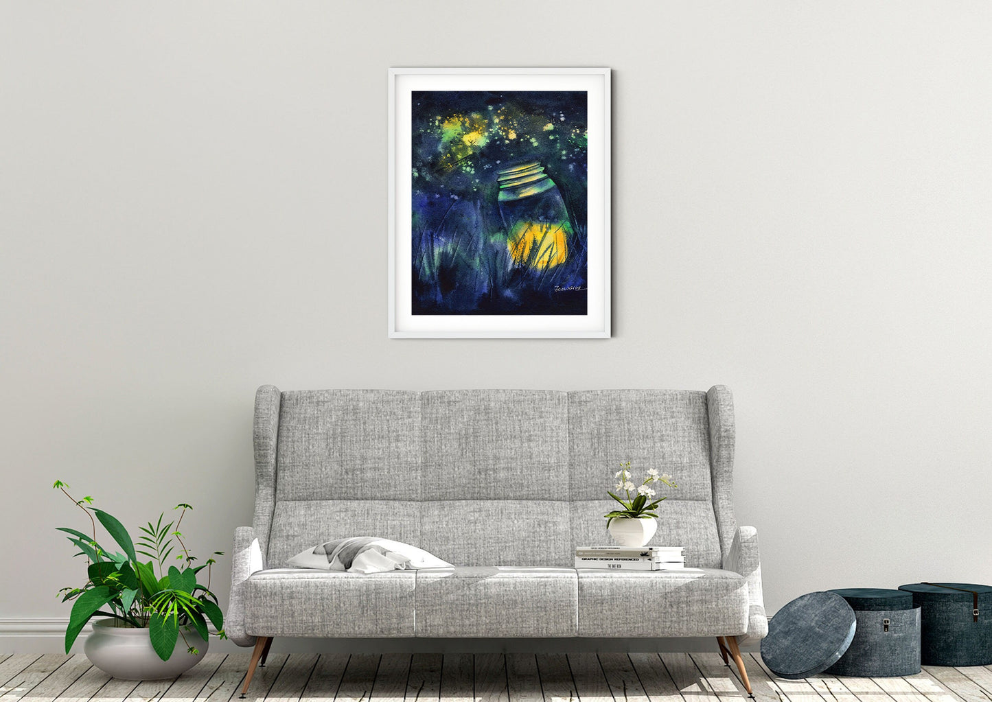 nature art print firefly art