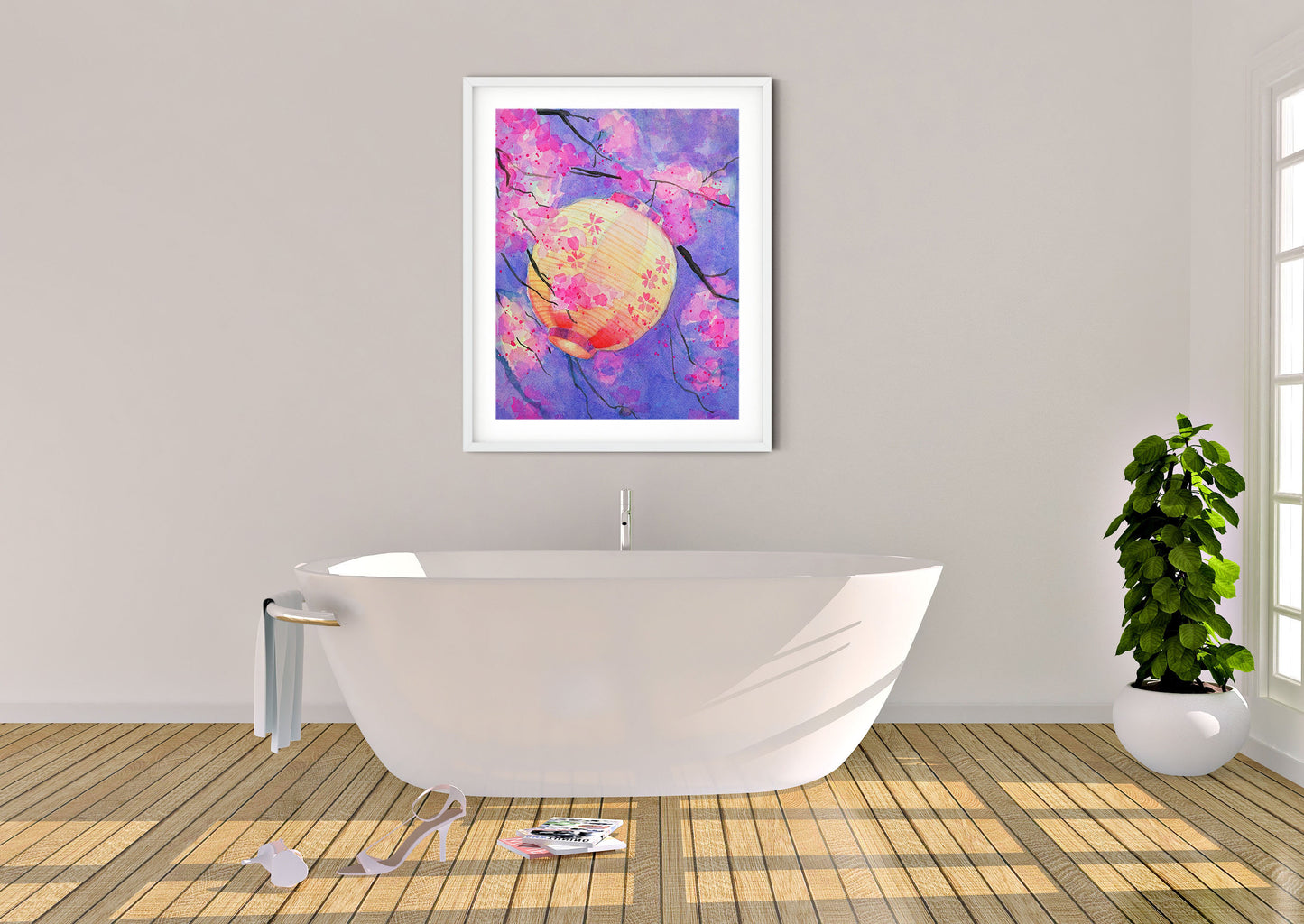 Japanese cherry blossom art print