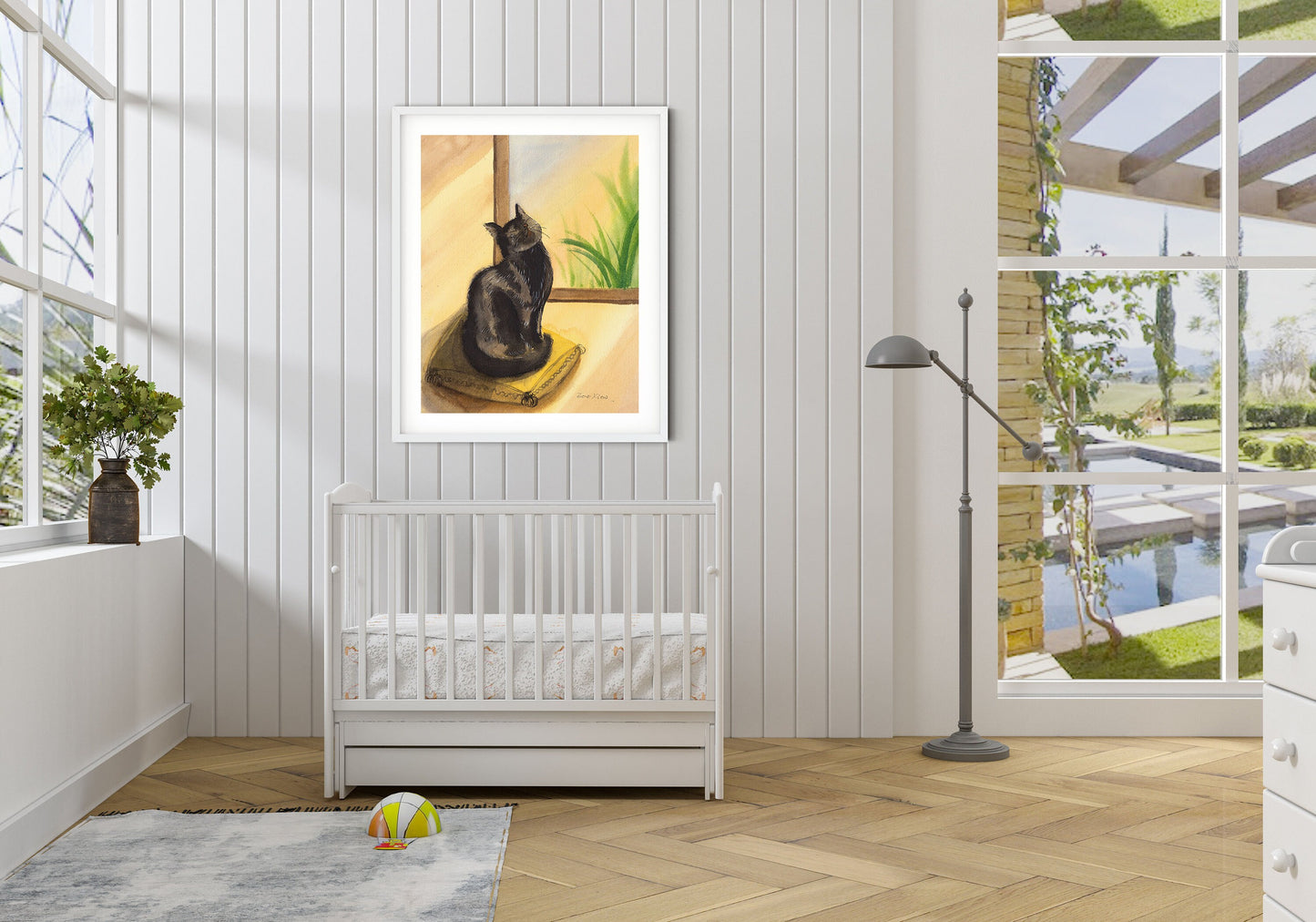 Black Cat Art Print "Oh! Sunshine"