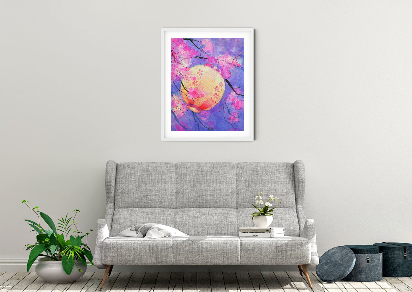 Japanese cherry blossom art print