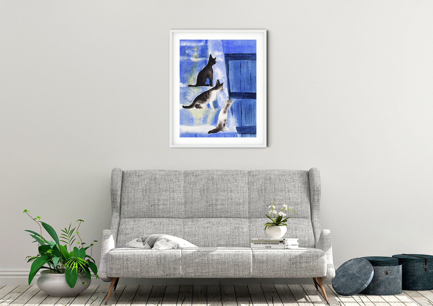 Cat Art Print "Curious Buddies"