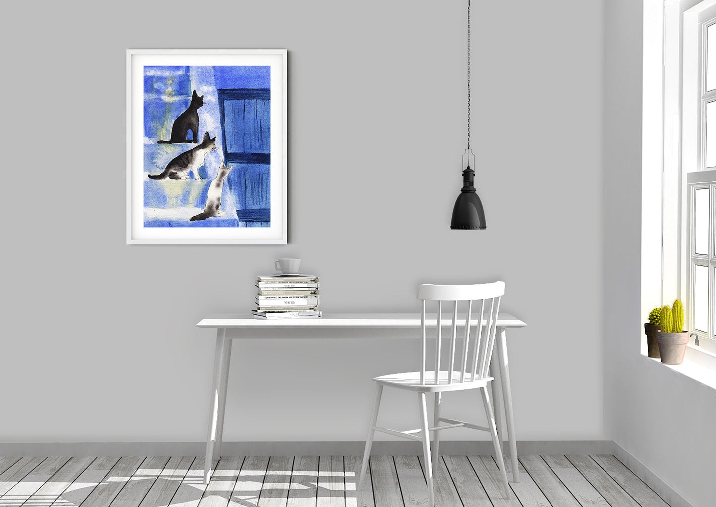 Cat Art Print "Curious Buddies"