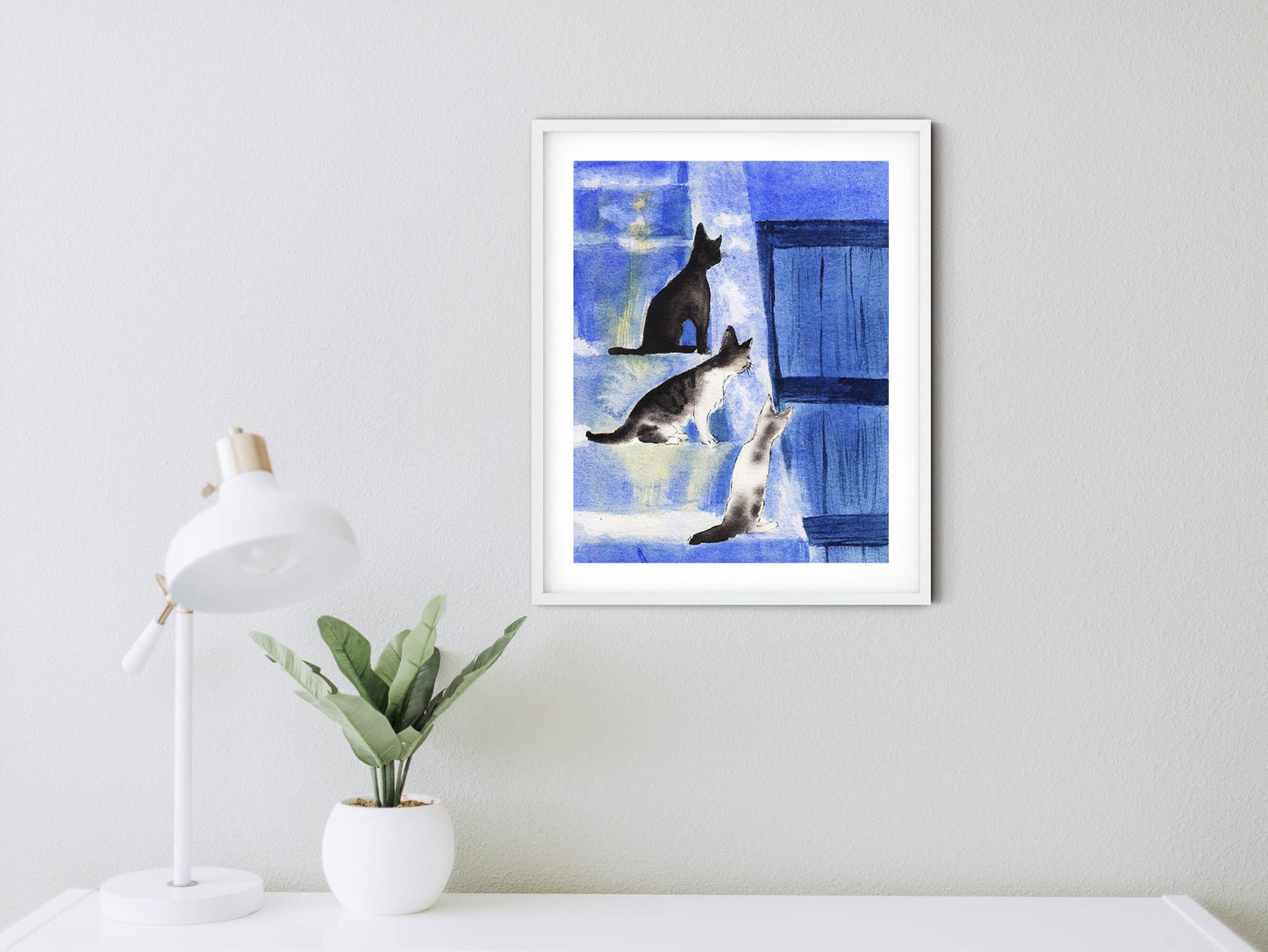 Cat Art Print "Curious Buddies"
