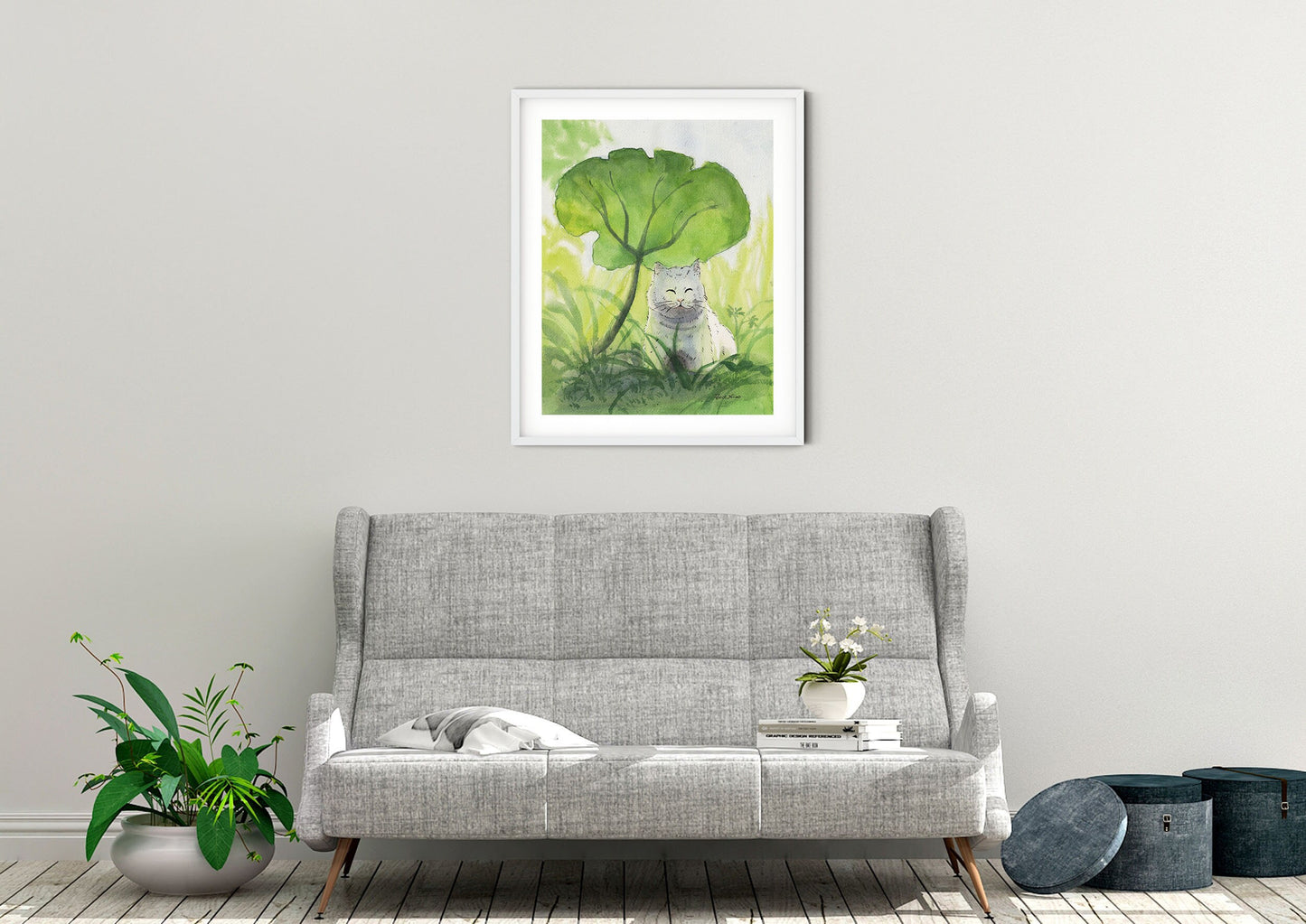 Cat Art Print "A Hot Summer Day"