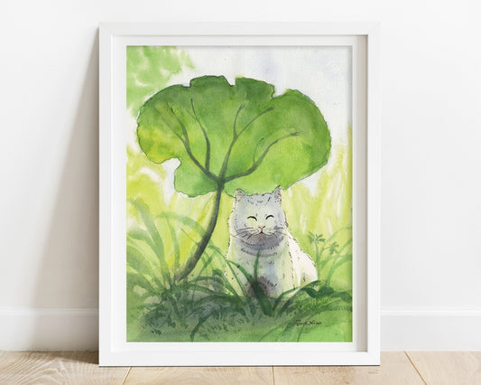 Cat Art Print "A Hot Summer Day"