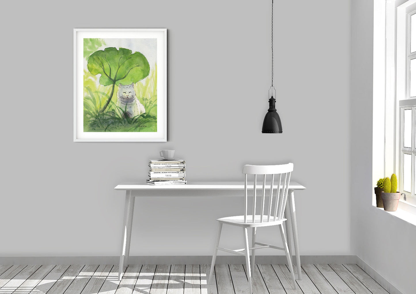 Cat Art Print "A Hot Summer Day"