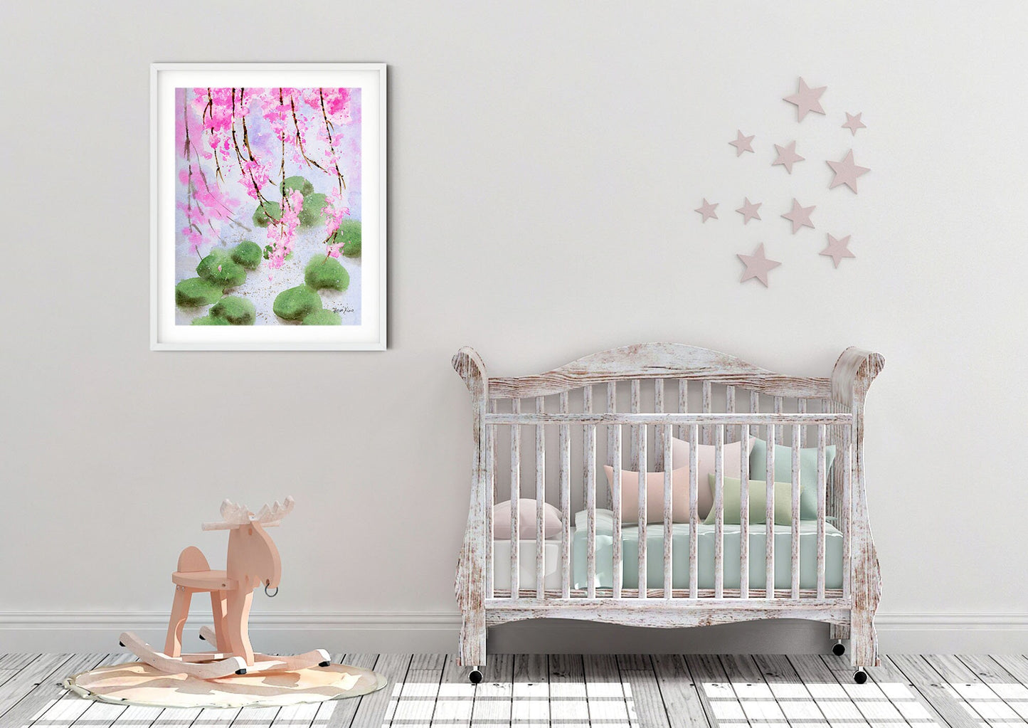 Japanese cherry blossom art print