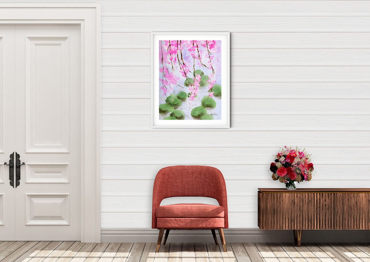Japanese cherry blossom art print