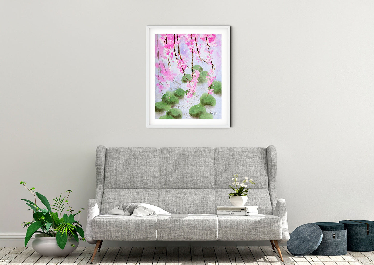 Japanese cherry blossom art print
