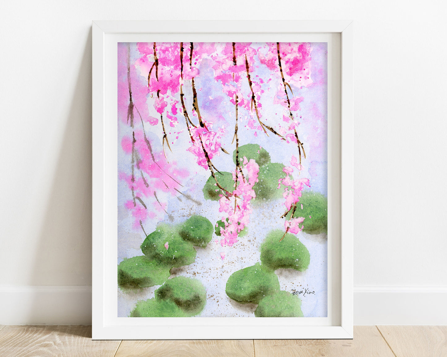 Japanese cherry blossom art print