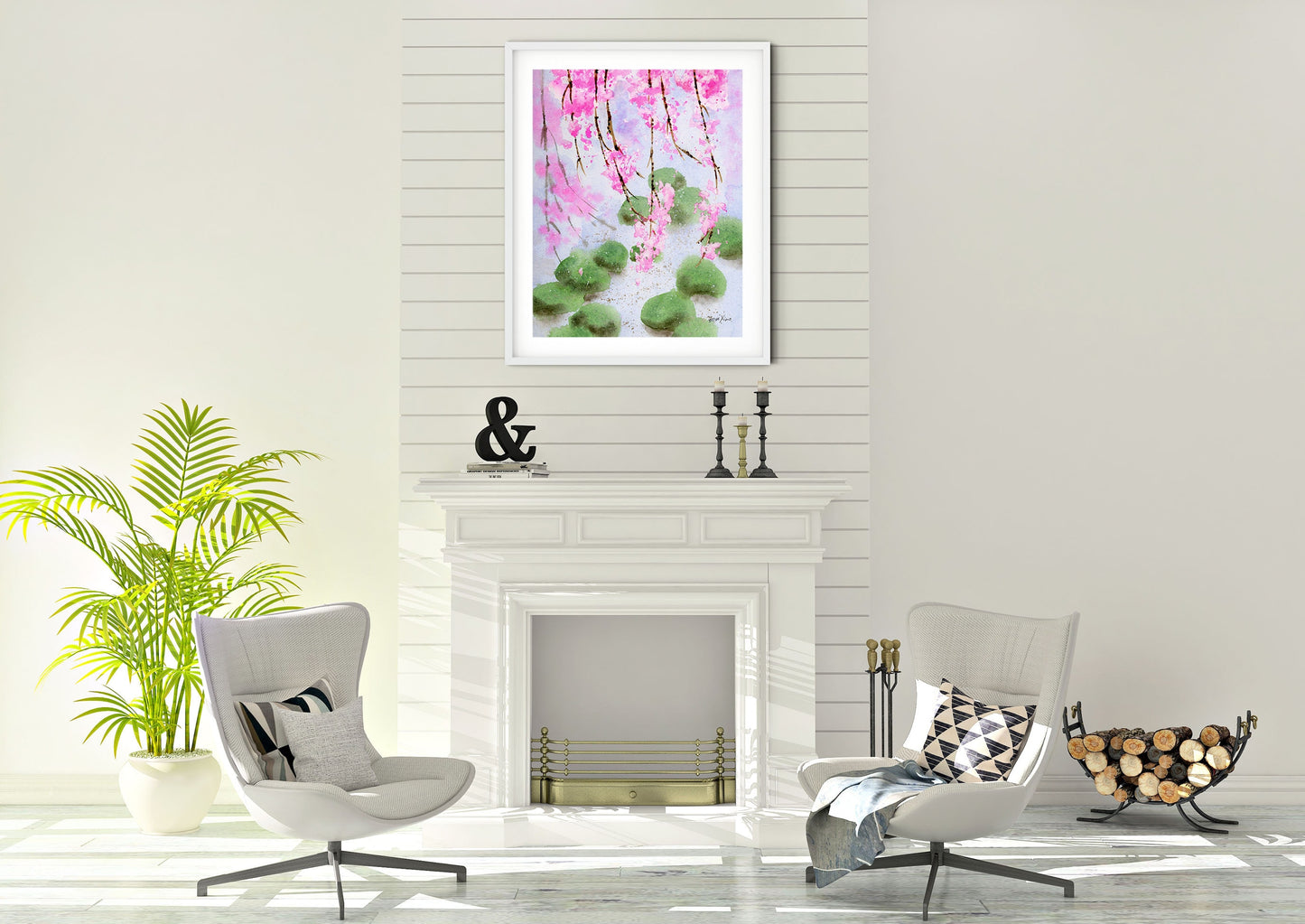 Japanese cherry blossom art print