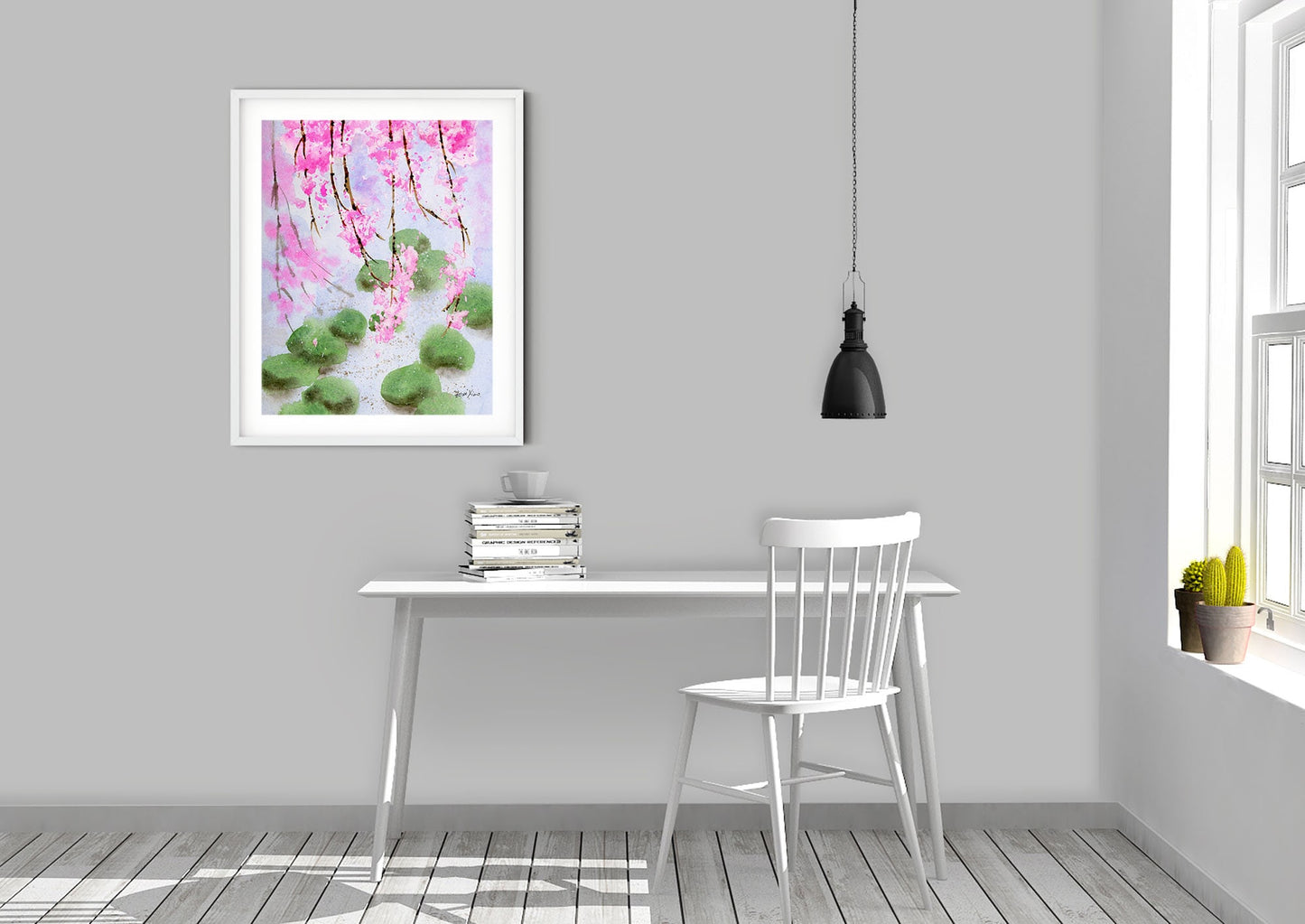 Japanese cherry blossom art print