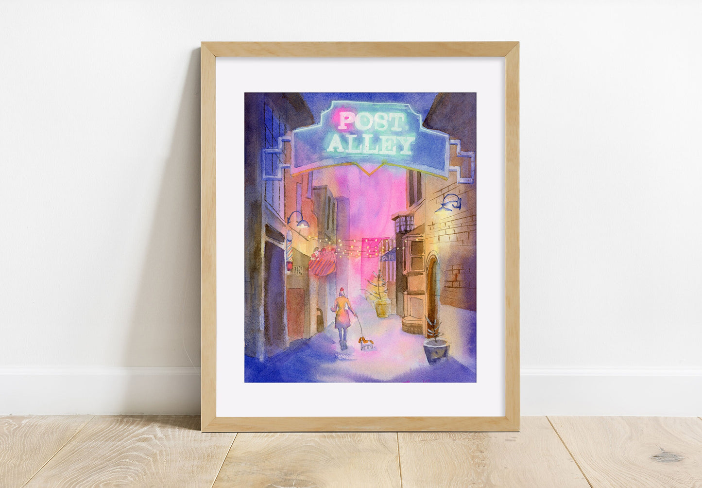 Seattle art print, post alley