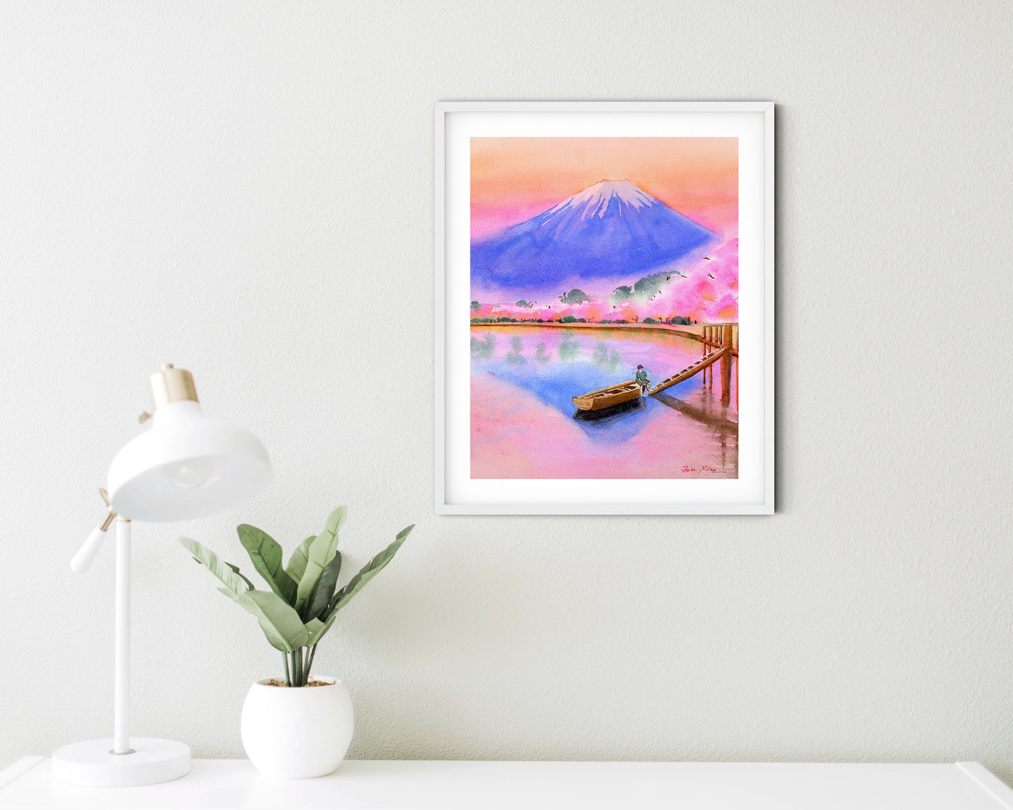 modern Japanese art print mount fuji