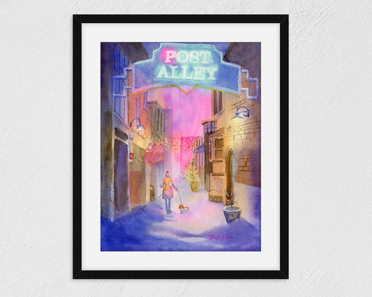 Seattle art print, post alley