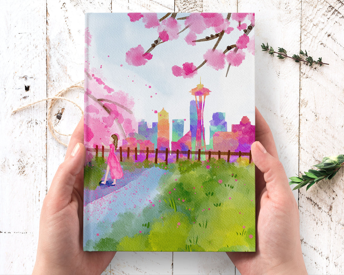 Seattle art hardcover journal notebook lined
