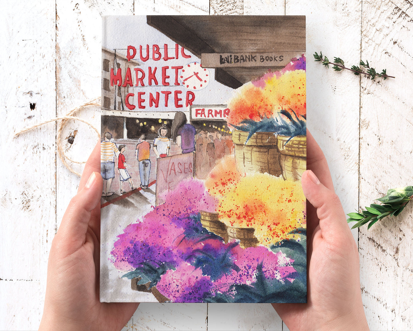 Seattle art hardcover journal notebook lined
