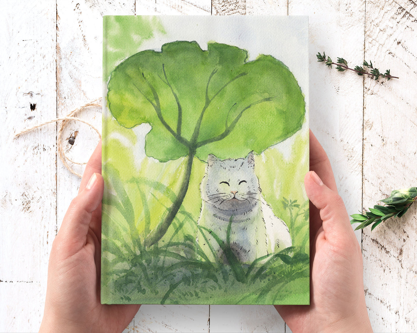 beautiful cat art hardcover journal notebook lined
