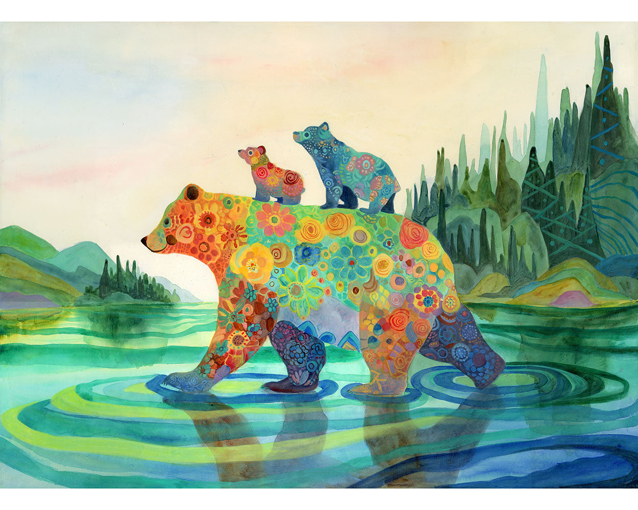 Original Painting "On Our Way To See Dada Bear"