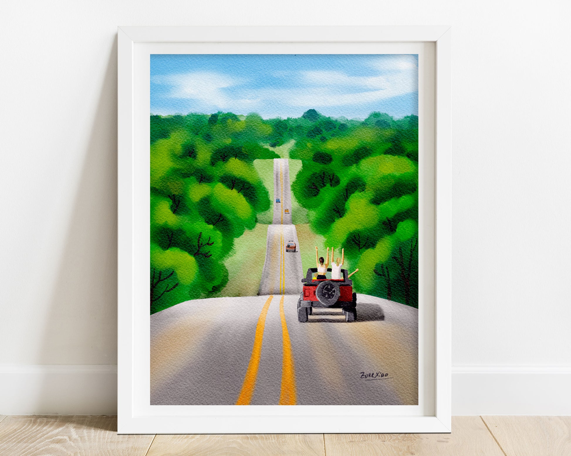 Texas hill country art print rolling hills