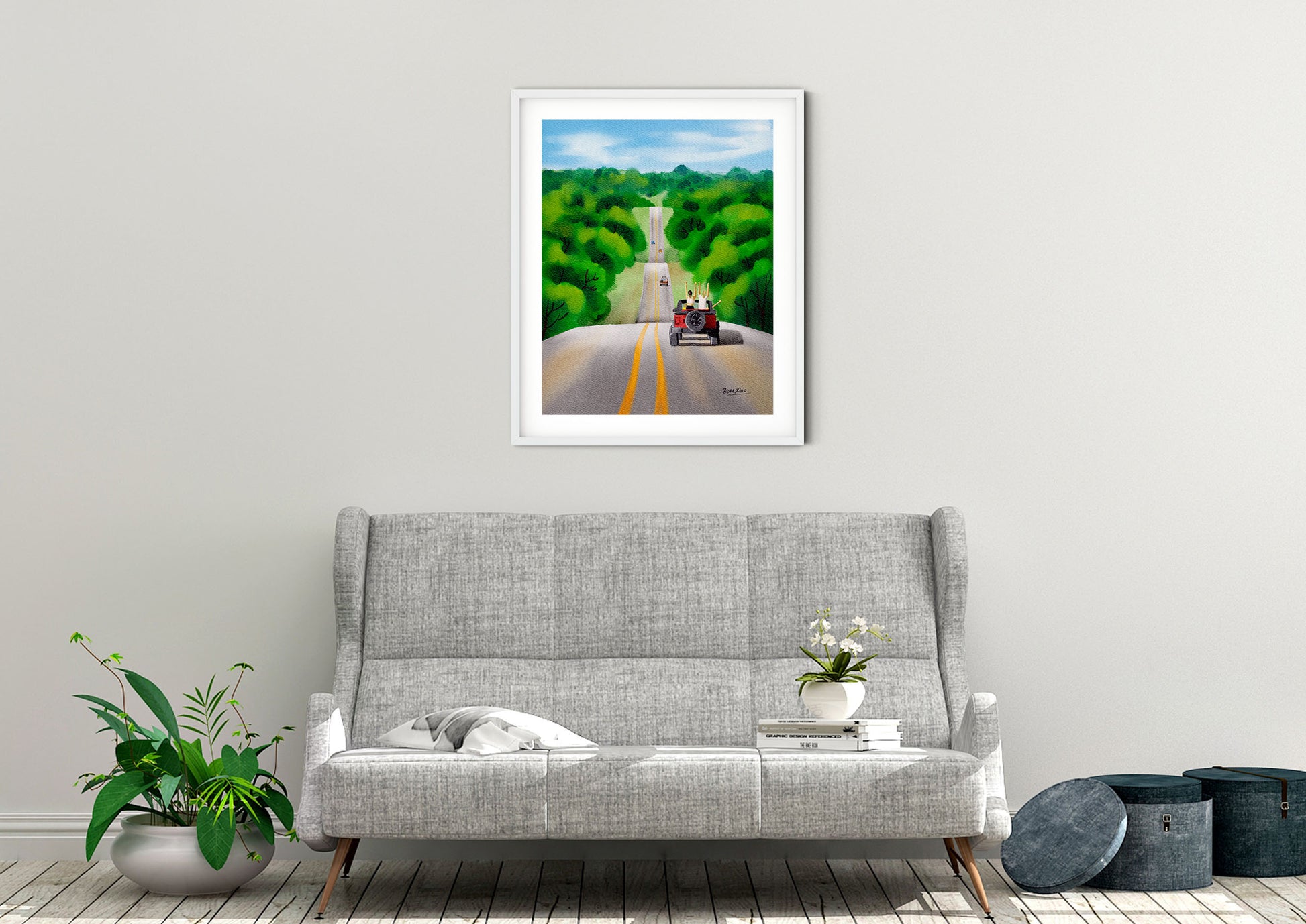 Texas hill country art print rolling hills