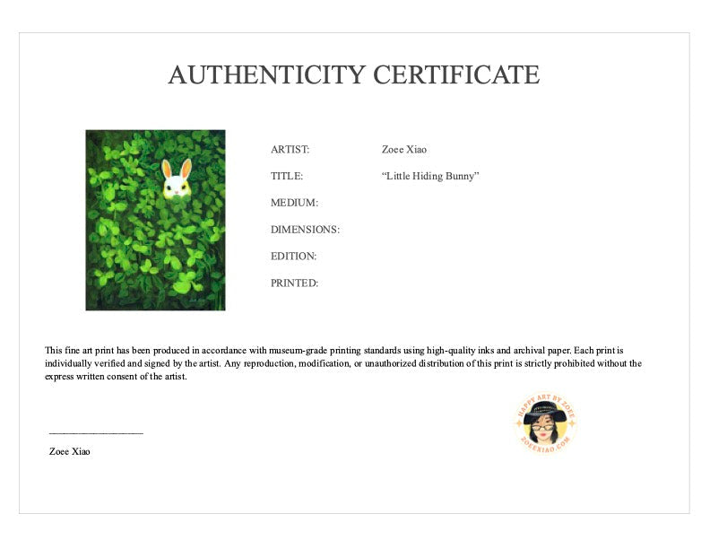 Limited Edition Art Print "Little Hiding Bunny"