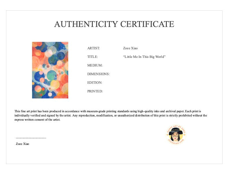 Limited Edition Art Print "Little Me In This Big World"