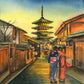 Original Watercolor Painting "Kyoto Sunset"