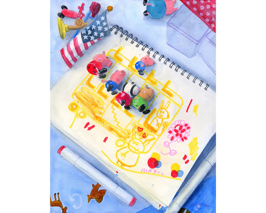 Original Painting "Peppa's School Trip"