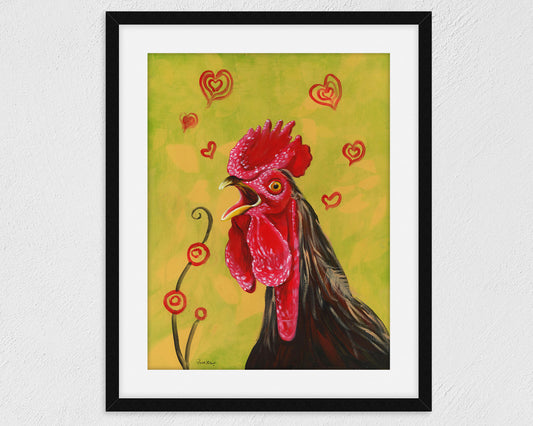 funny rooster wall art decor