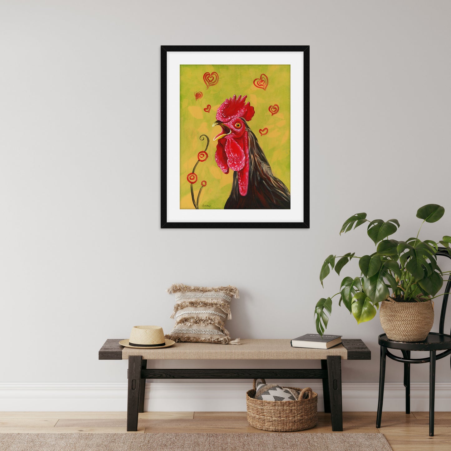 funny rooster wall art print