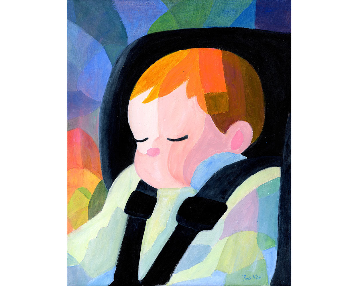 Original Painting "Sleepy Car Ride"