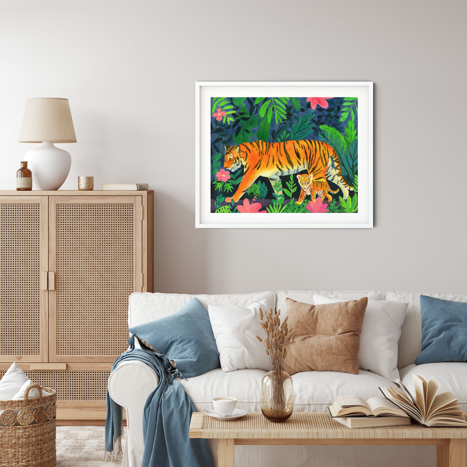 cute tiger wall art print