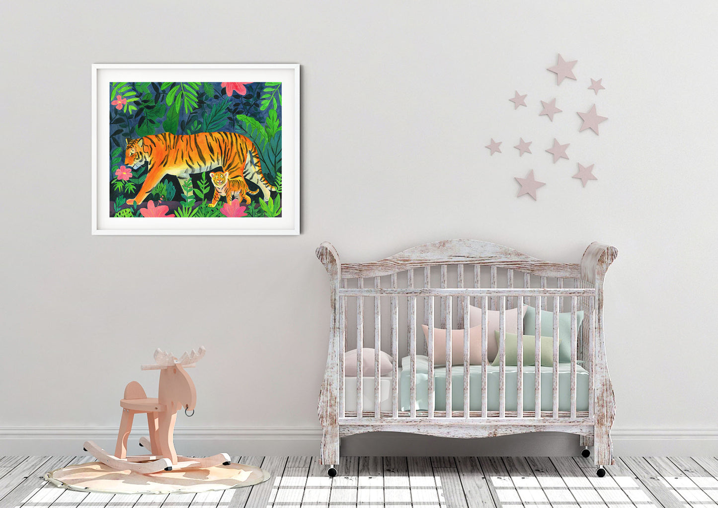 cute tiger wall art print