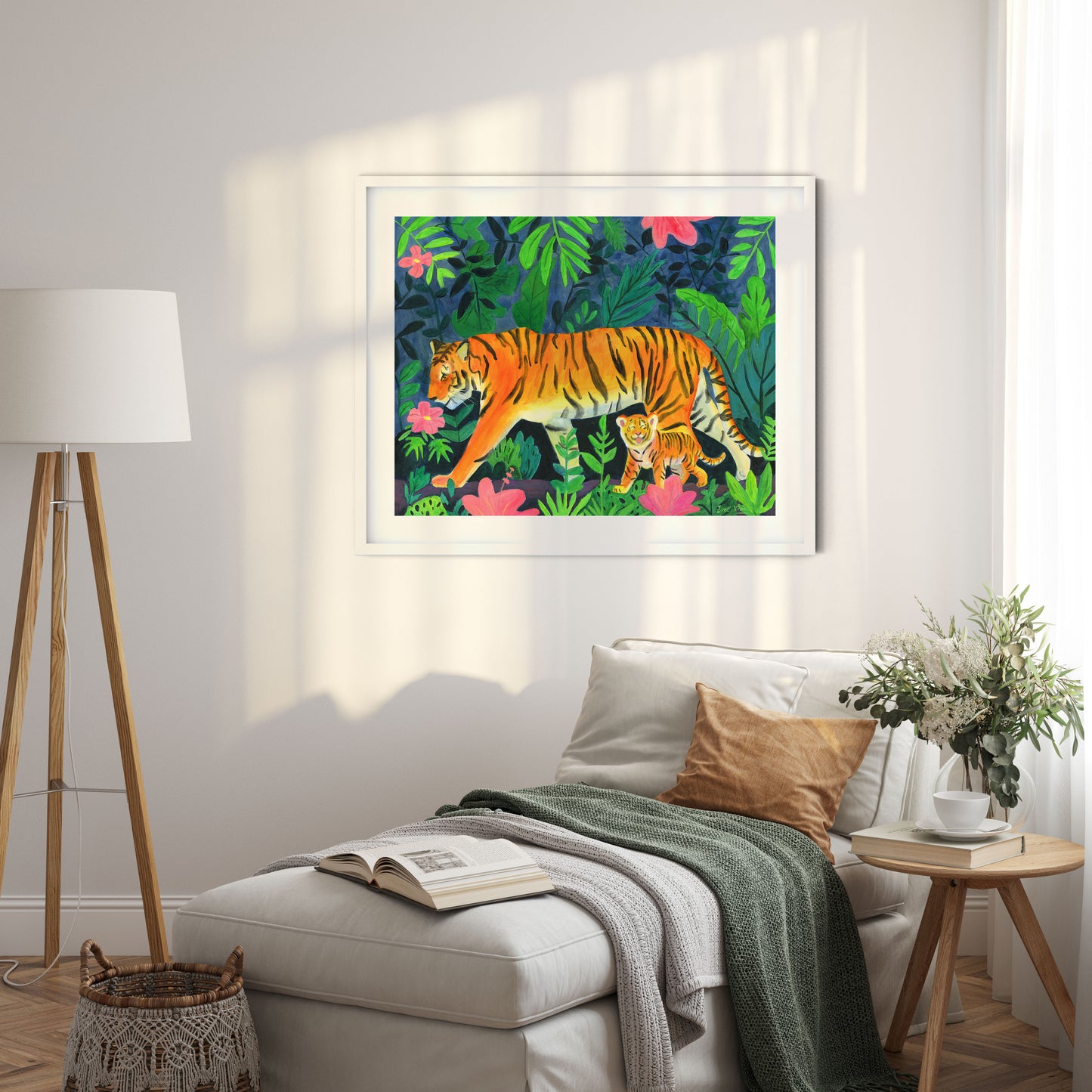 cute tiger wall art print