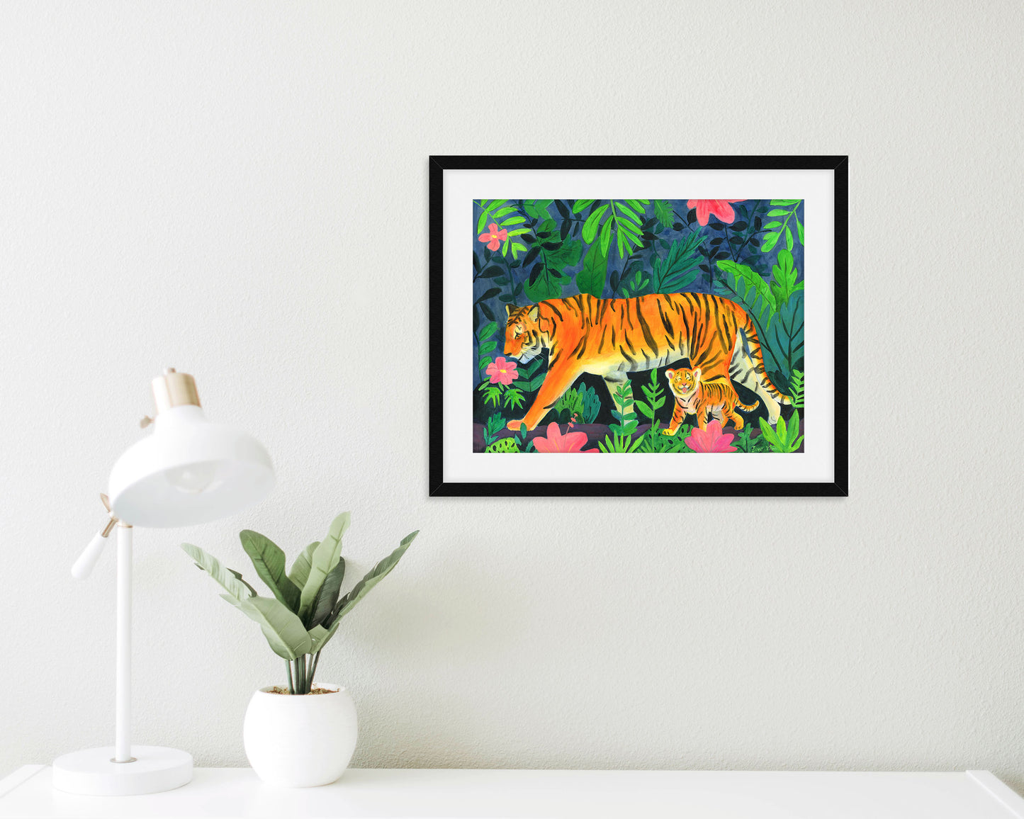 cute tiger wall art print