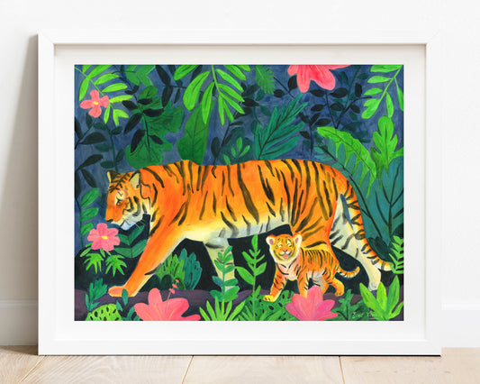 cute tiger wall art print