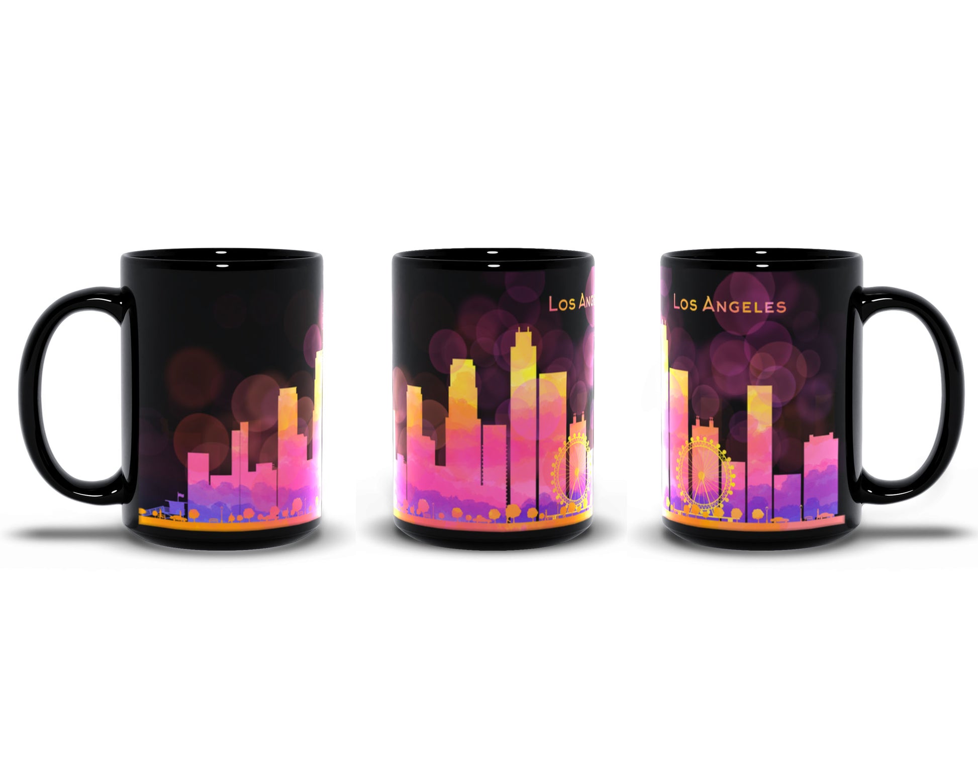 Los Angeles Skyline black coffee mug