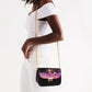 Leather Satchel Bag With City Skyline Art