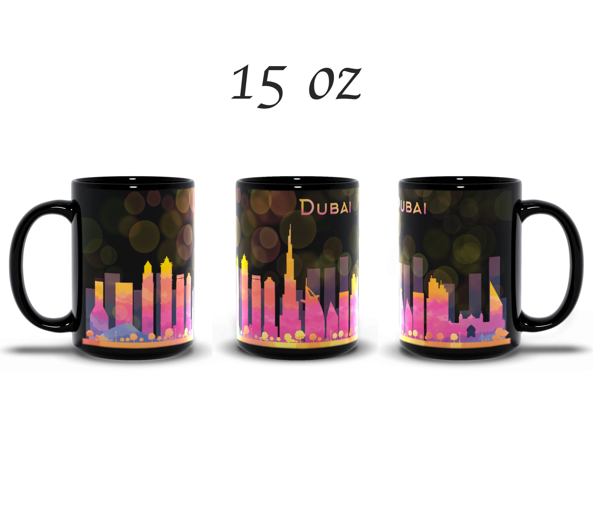 Dubai skyline art mug 15oz