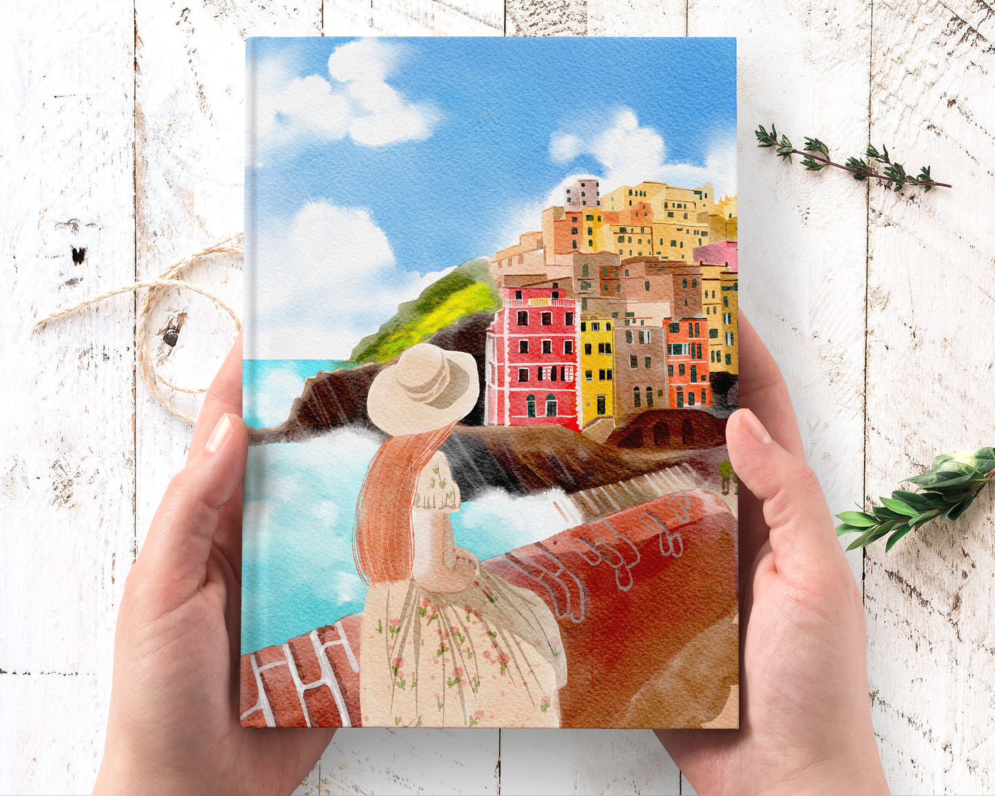 Italy Hardcover Journal Notebook "A Slow Day In Italy"