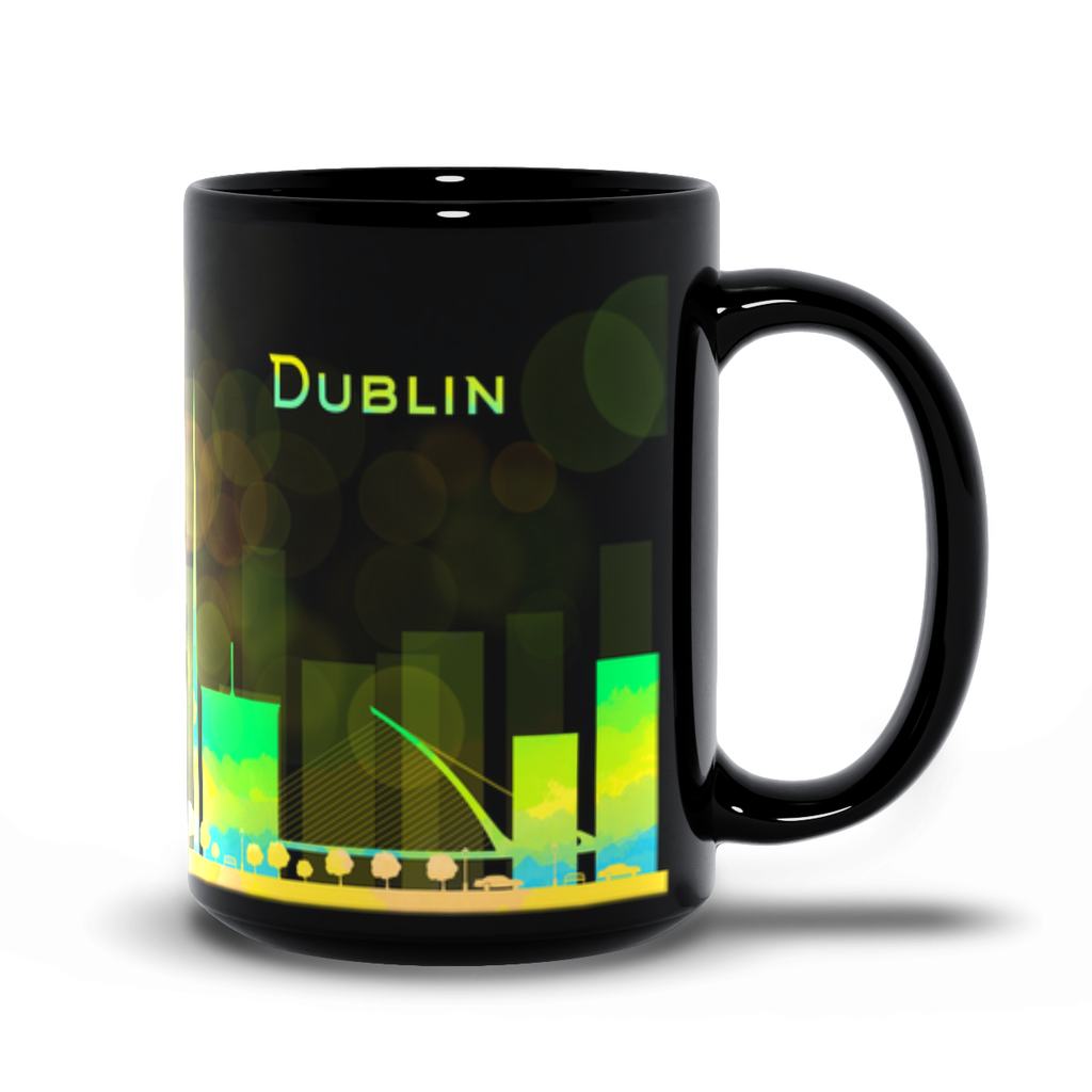 Dublin Skyline Black Coffee Mug