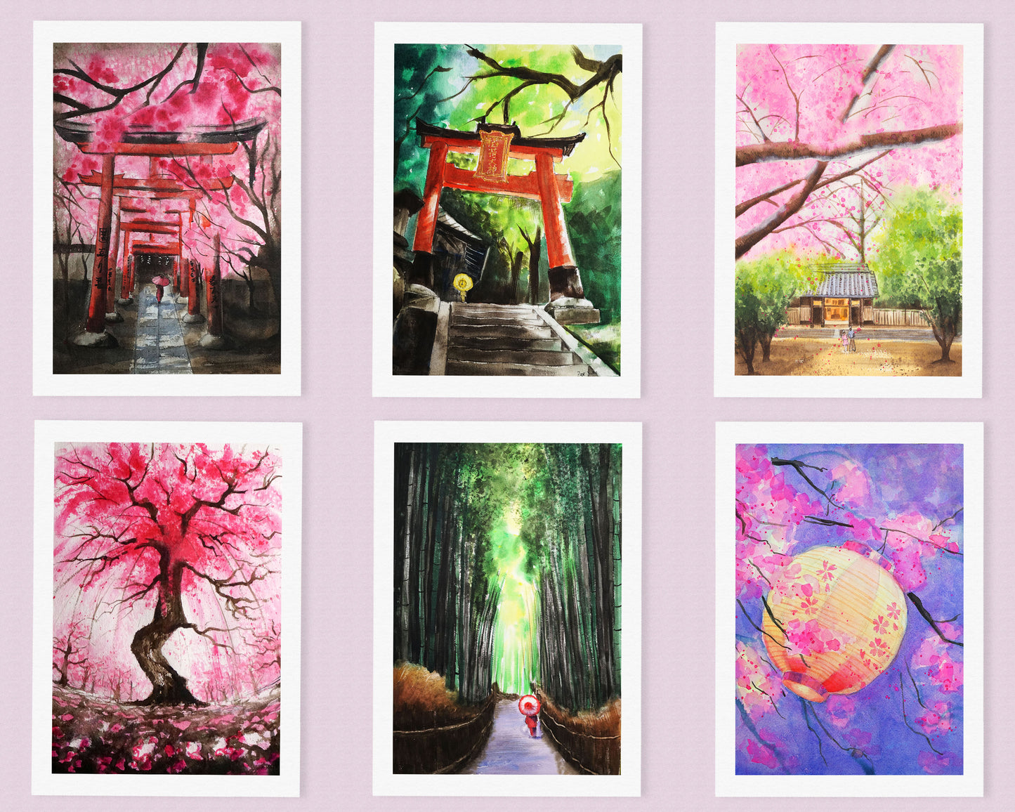 Japanese art greeting card set