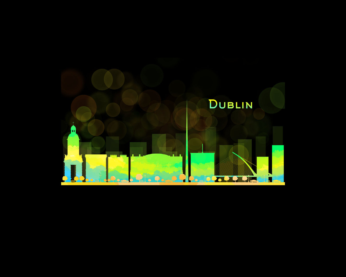 Dublin Skyline Black Coffee Mug