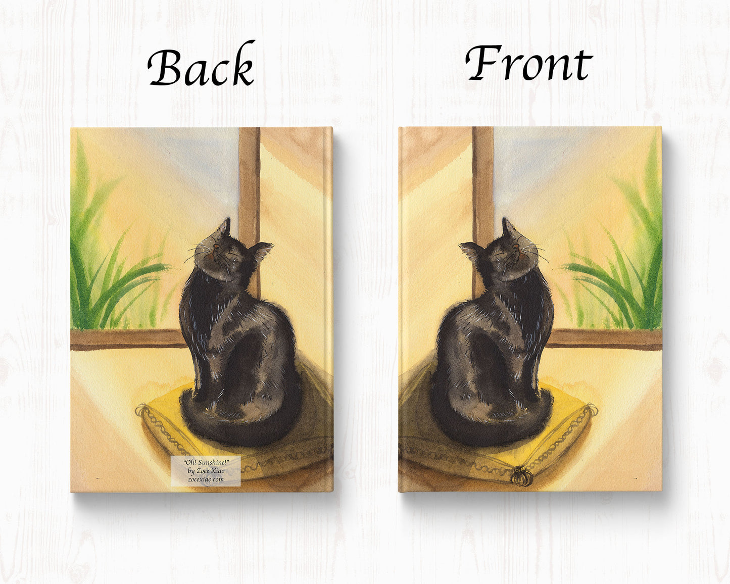 black cat art hardcover journal notebook lined